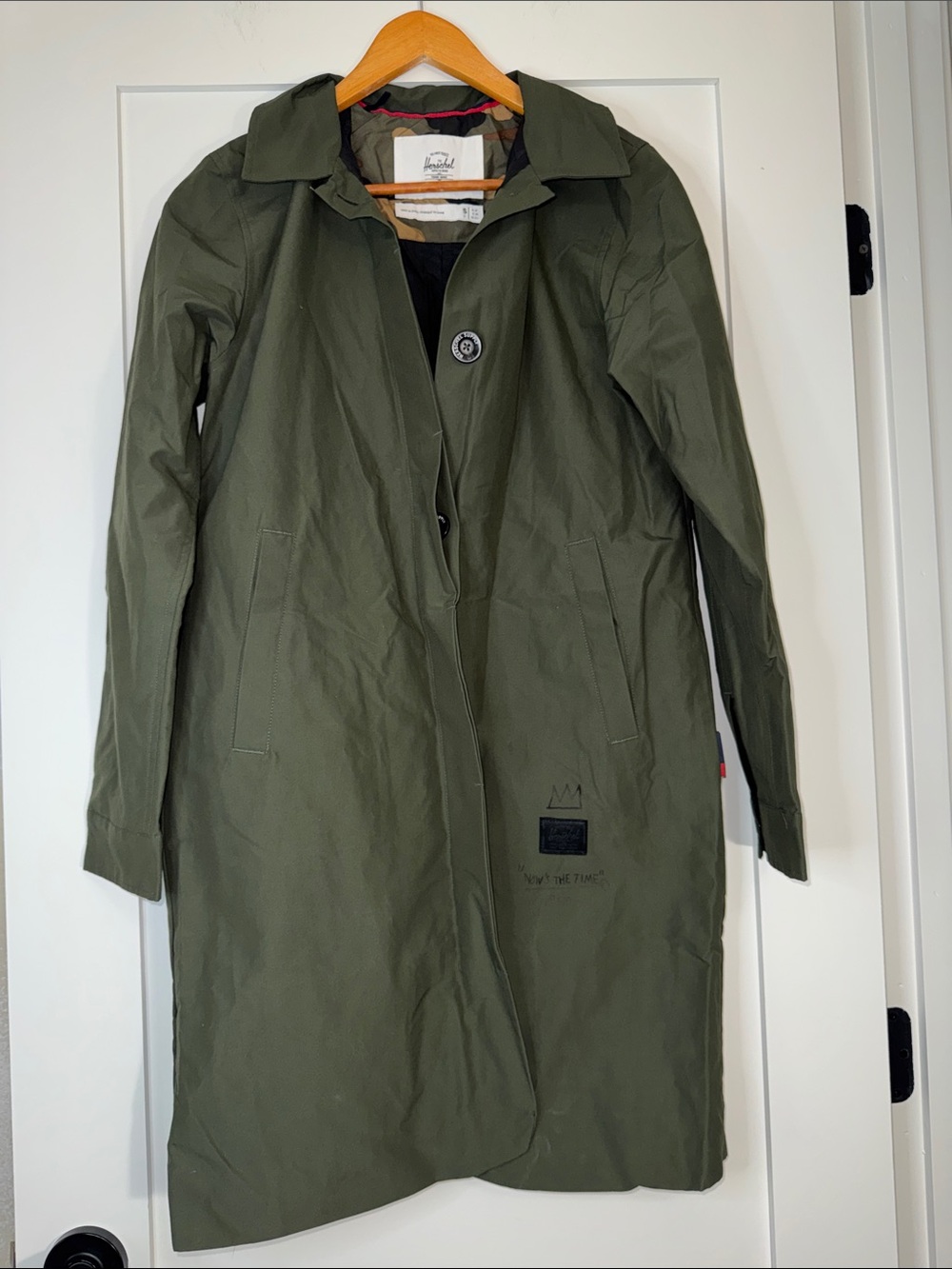 Herschel Supply Co x Jean-Michel Basquiat Mac Jacket Sz S Olive Green